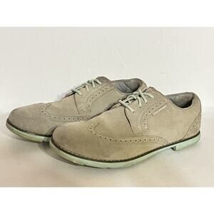 TRUE Linkswear Spikeless Golf Shoes •Women 9.5• Dame Wingtip Suede Grey Blue